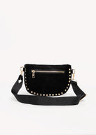 swatch_Black gizelle studded suede crossbody bag