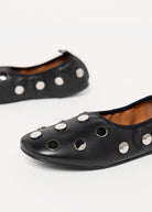 swatch_Black Leather angel alarcon felicia studded flat