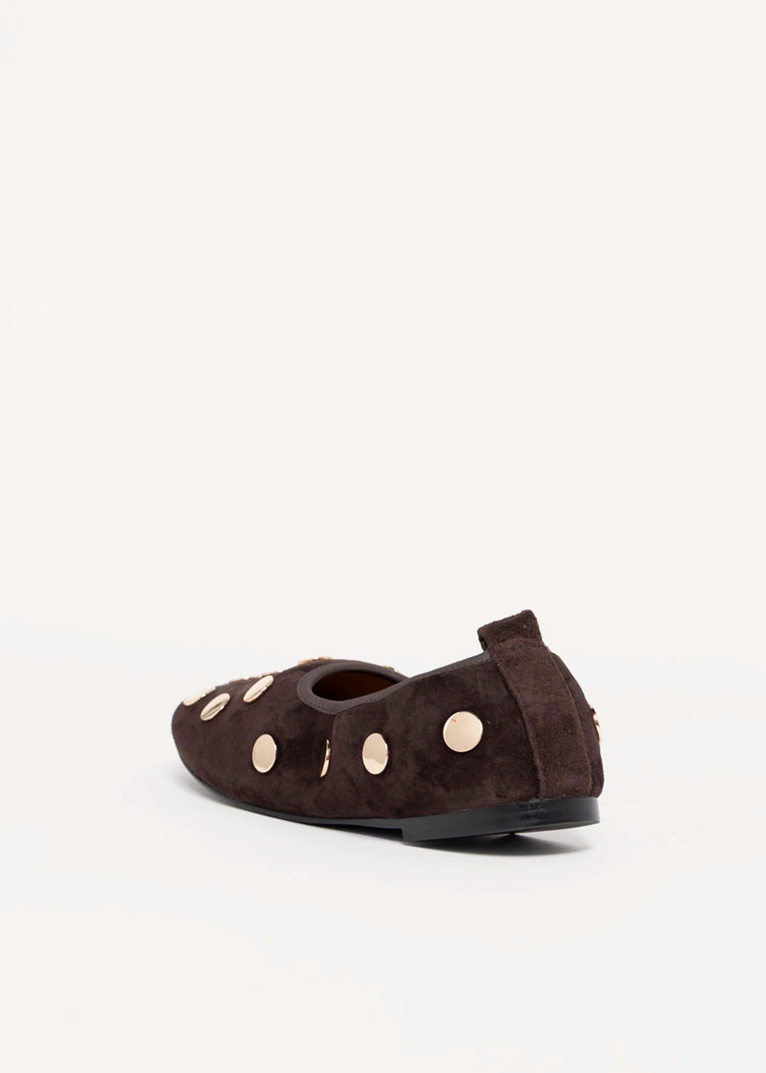 swatch_Chocolate Suede angel alarcon felicia studded flat