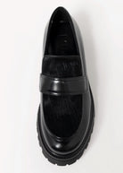 swatch_Black Leather l'idea italian leather lug sole loafer