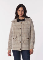 swatch_Ivory/Brown knit jacket apparel