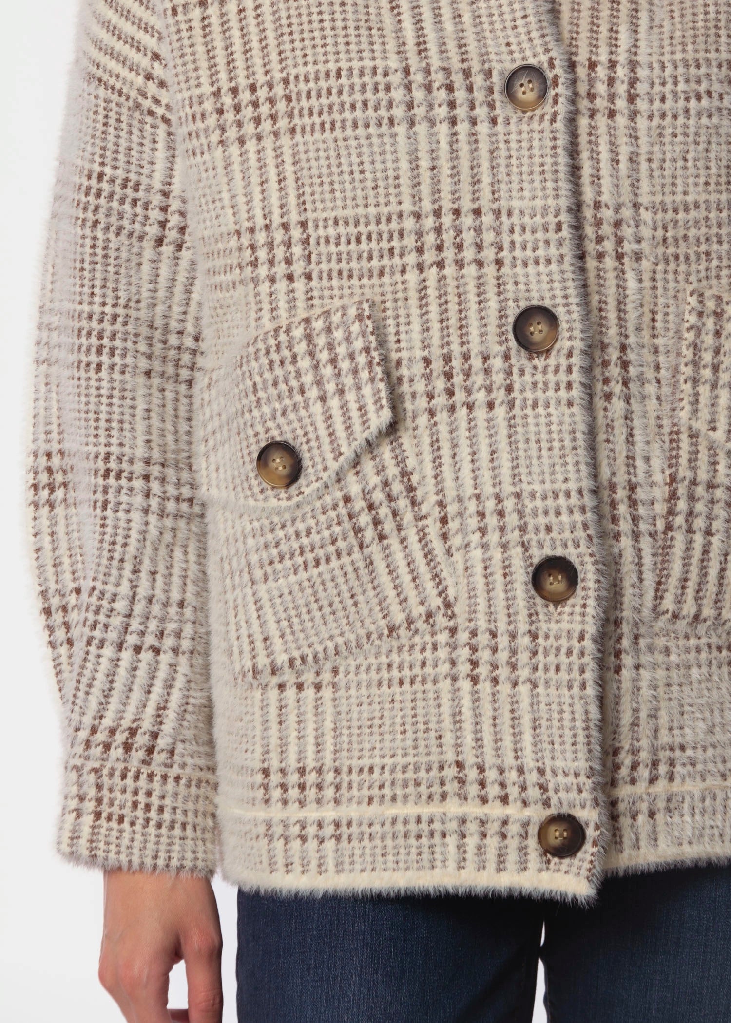 swatch_Ivory/Brown knit jacket apparel