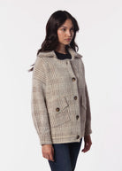 swatch_Ivory/Brown knit jacket apparel