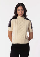 swatch_Ivory/Black cable knit sweater