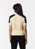 swatch_Ivory/Black cable knit sweater