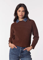 swatch_Brown knit pullover sweaters