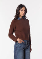 swatch_Brown knit pullover sweaters