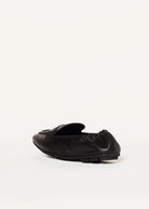 swatch_Black Leather driving moccasin loafers shoes