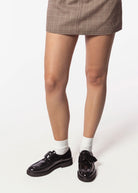 swatch_Black Leather buckle loafer shoes