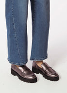 swatch_Pewter Leather lug sole loafer shoes