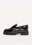 swatch_Black Patent lug sole loafer shoes