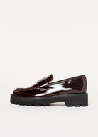 swatch_Brown Patent lug sole loafer shoes