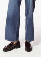 swatch_Brown Patent lug sole loafer shoes