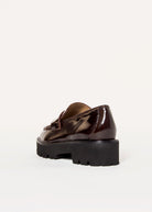 swatch_Brown Patent lug sole loafer shoes