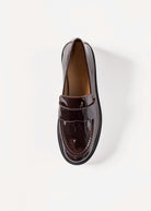swatch_Brown Patent lug sole loafer shoes