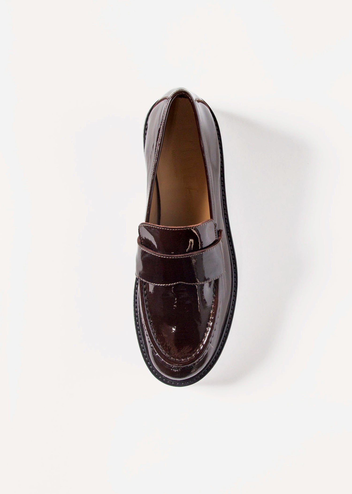 swatch_Brown Patent lug sole loafer shoes