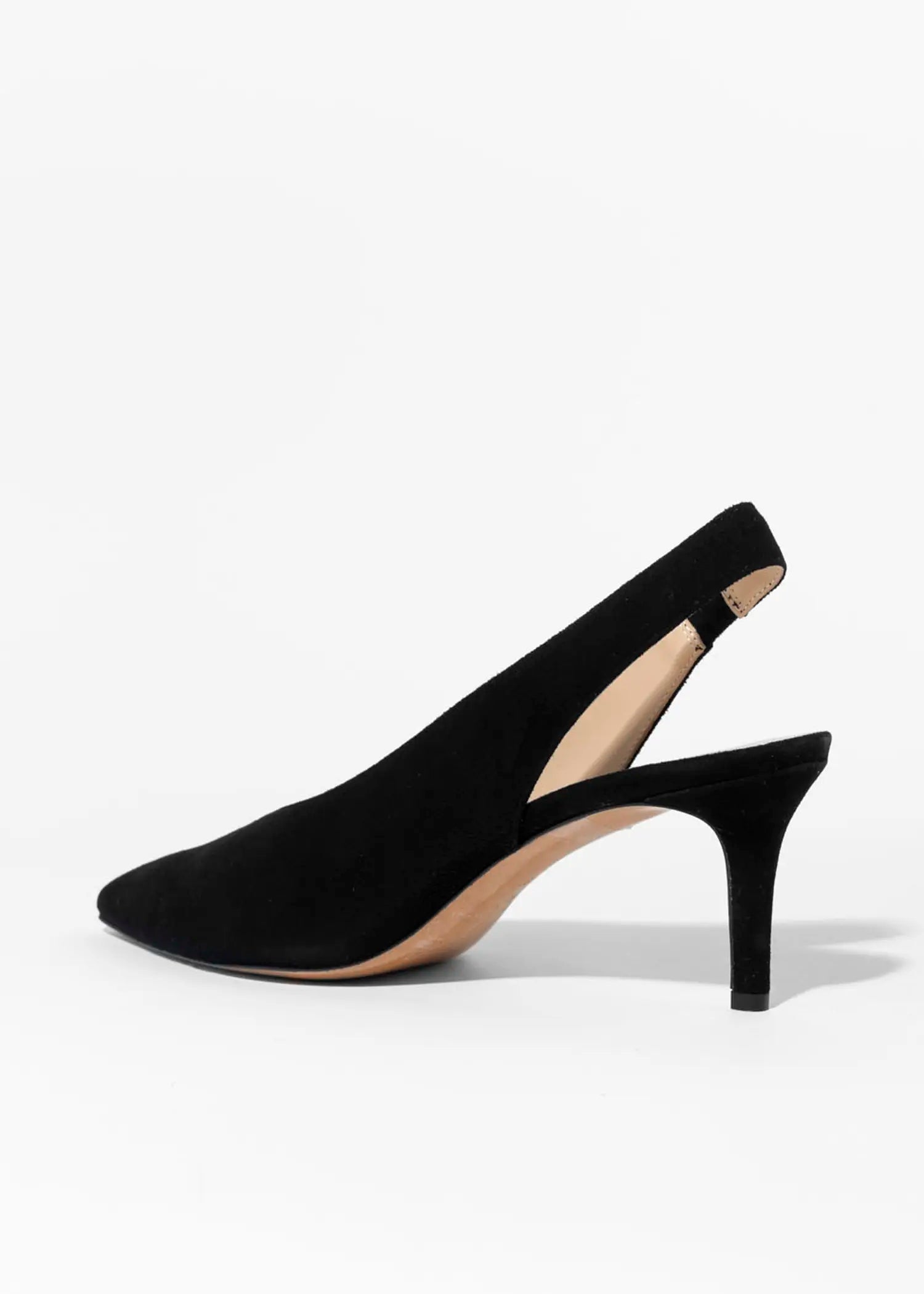 swatch_black suede lupin slingback pump heels