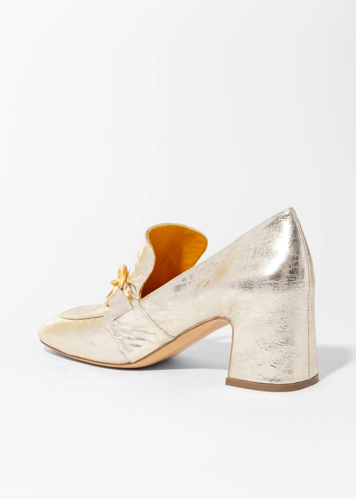 swatch_Platino Leather heeled loafer