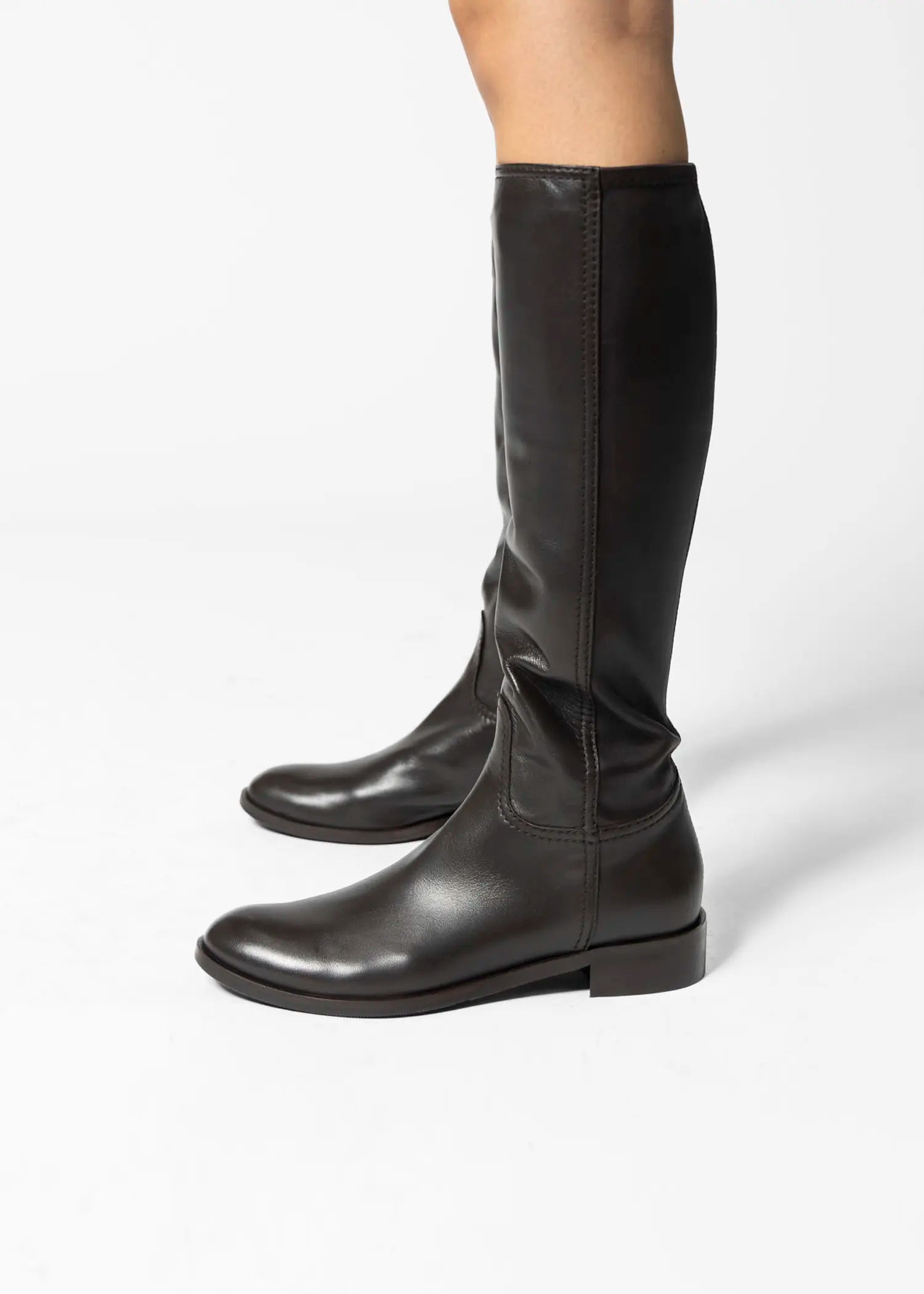 swatch_dark brown leather leather riding boot boots