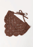 swatch_Brown crochet headscarf