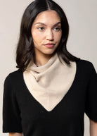swatch_Beige wool knit triangle scarf