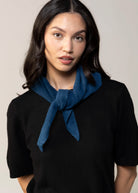 swatch_Blue wool knit triangle scarf