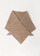 swatch_Brown wool knit triangle scarf