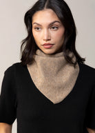 swatch_Brown wool knit triangle scarf