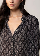 swatch_Black vintage print button down blouse