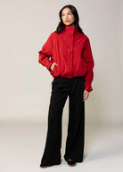 swatch_Red funnel neck windbreaker jacket