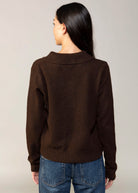 swatch_Chocolate kut from the kloth tassie polo sweater