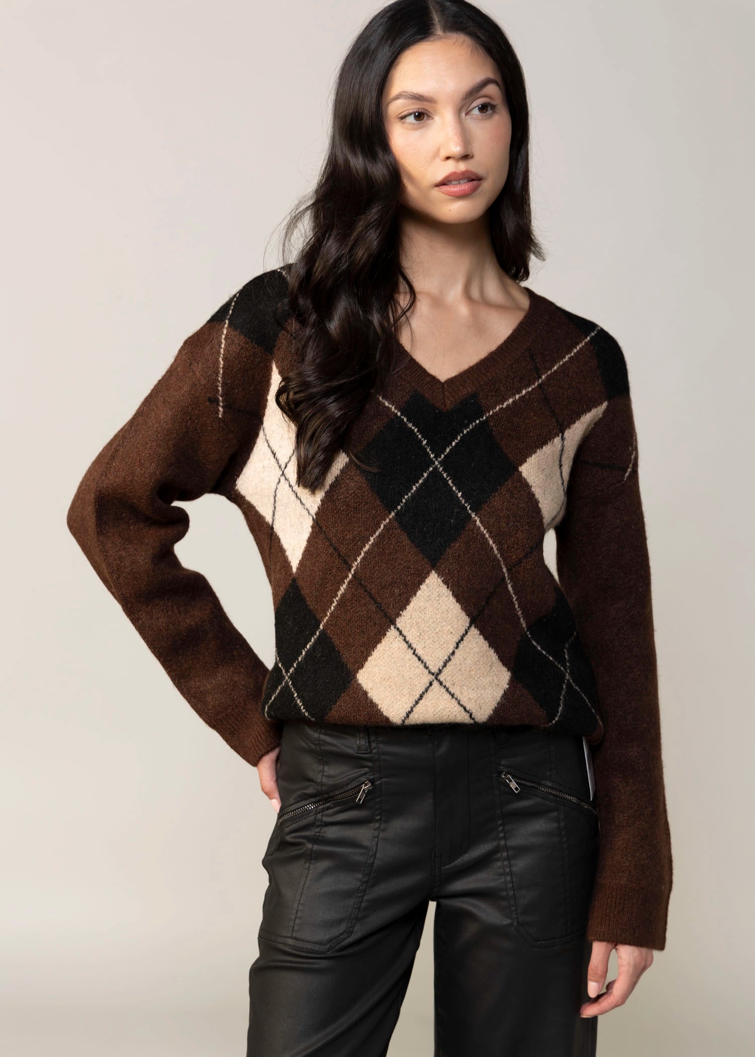 swatch_Nutmeg kut from the kloth kimberly argyle sweater