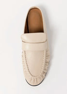 swatch_Vanilla Leather tony bianco glacier ruched mule loafer