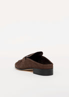 swatch_Espresso Suede tony bianco glacier ruched mule loafer