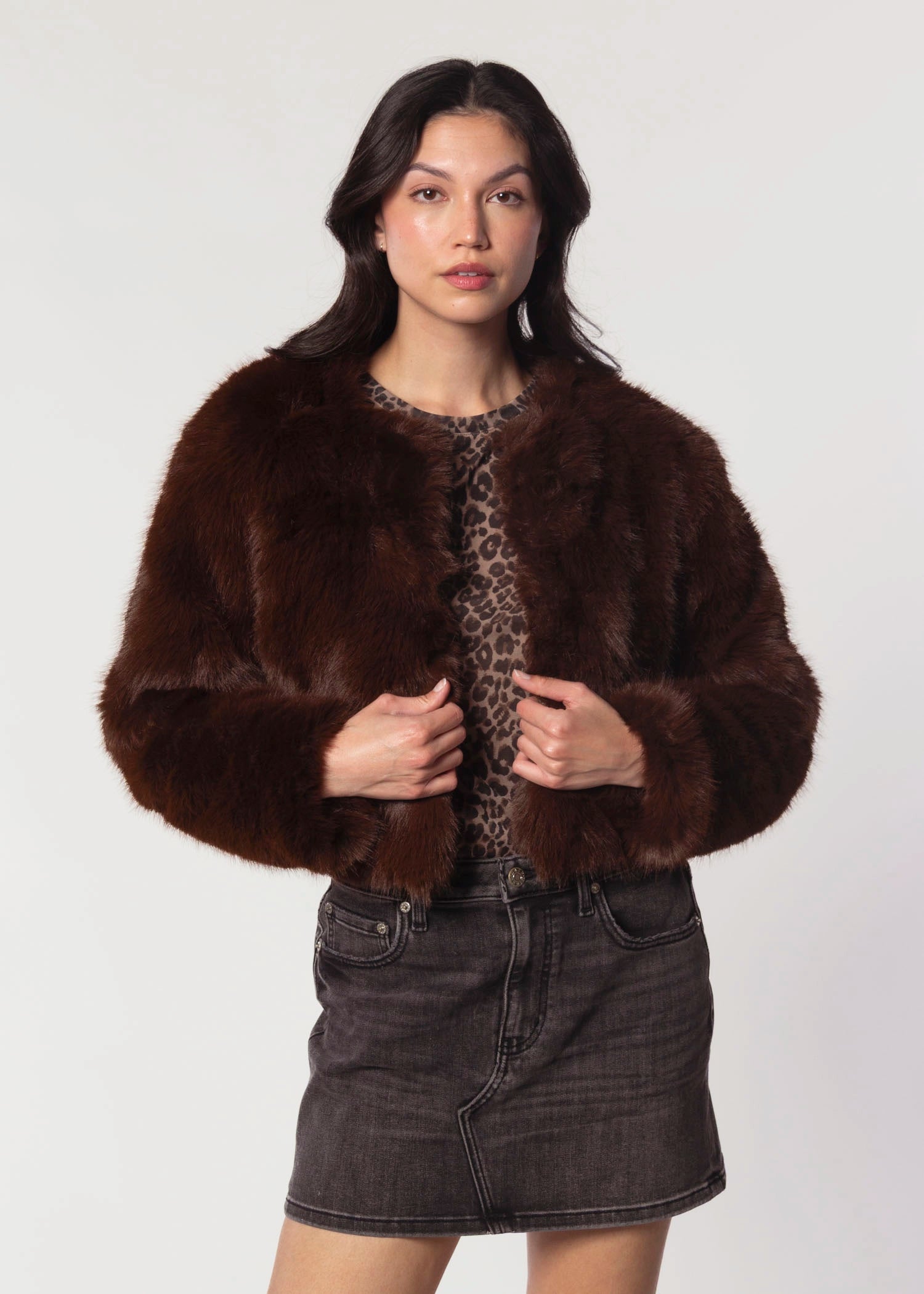 swatch_Brown Gala faux fur jacket jackets