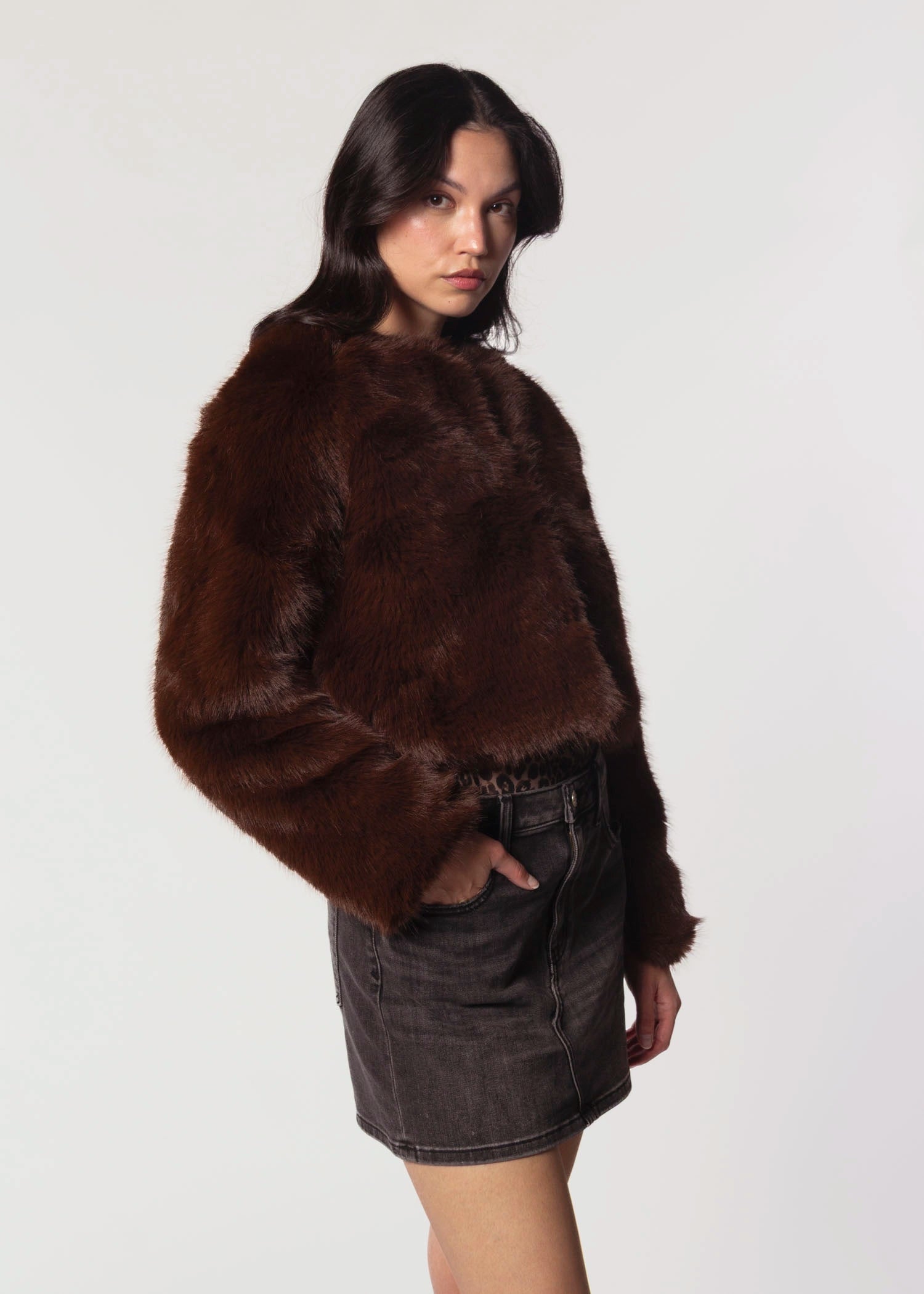 swatch_Brown Gala faux fur jacket jackets