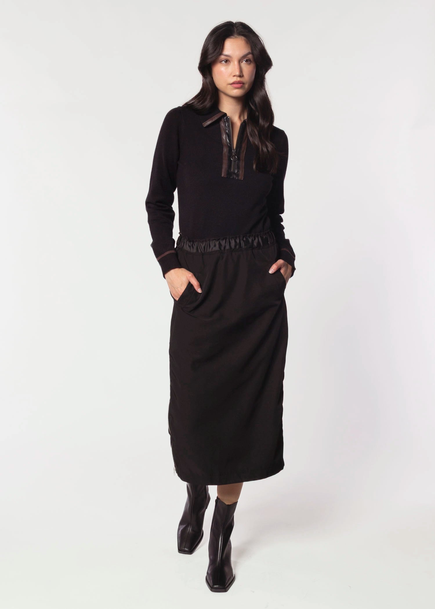 swatch_Black jelani zipper skirt 