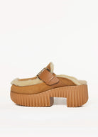 swatch_Camel plia amber shearling clog