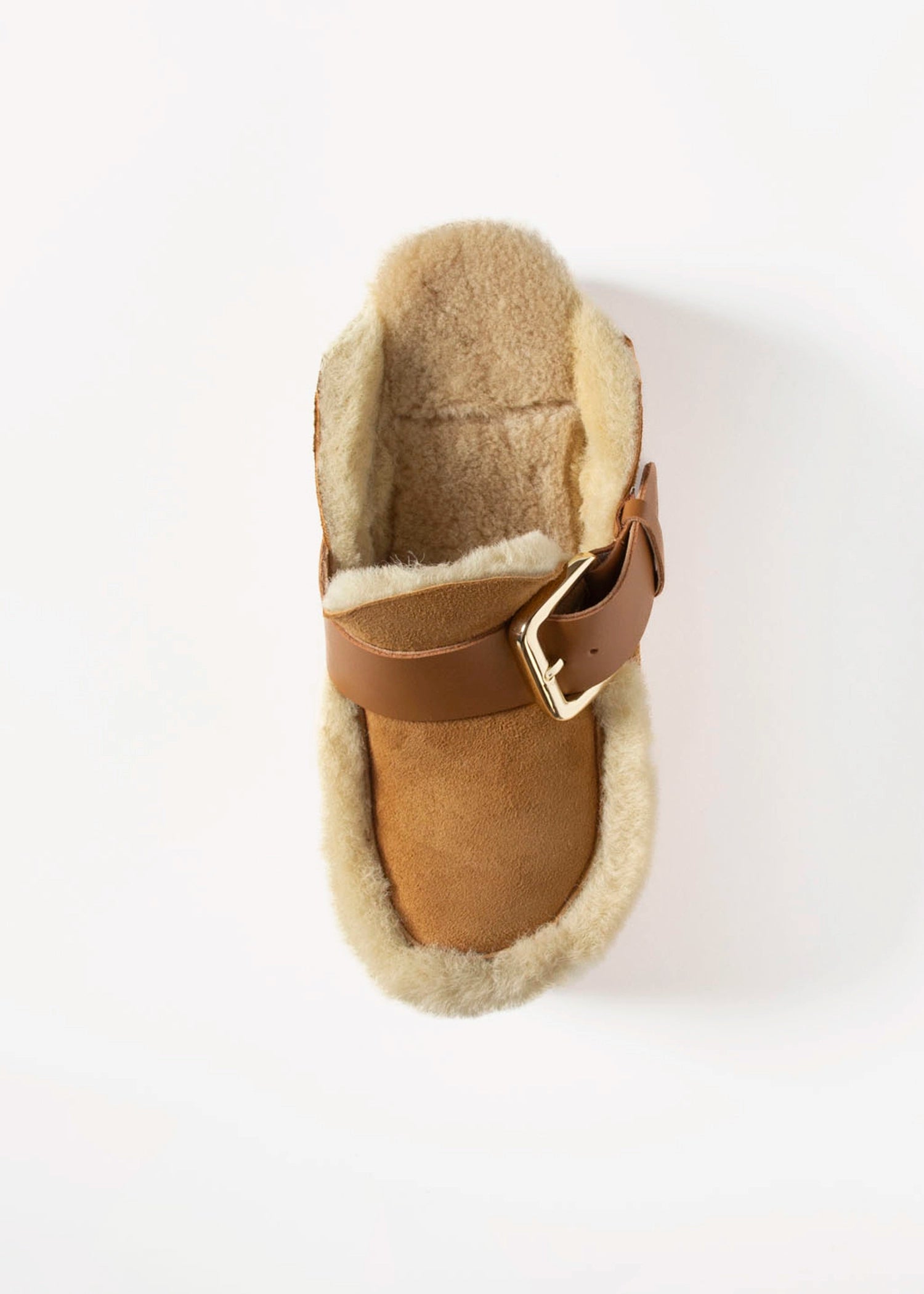 swatch_Camel plia amber shearling clog