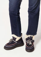 swatch_Navy shearling lined bootie