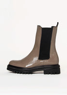 swatch_Taupe Patent lug sole chelsea boot shoes