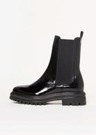swatch_Black Patent lug sole chelsea boot shoes