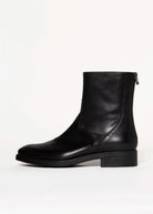 swatch_Black Leather ankle boot shoes