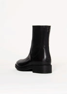 swatch_Black Leather ankle boot shoes