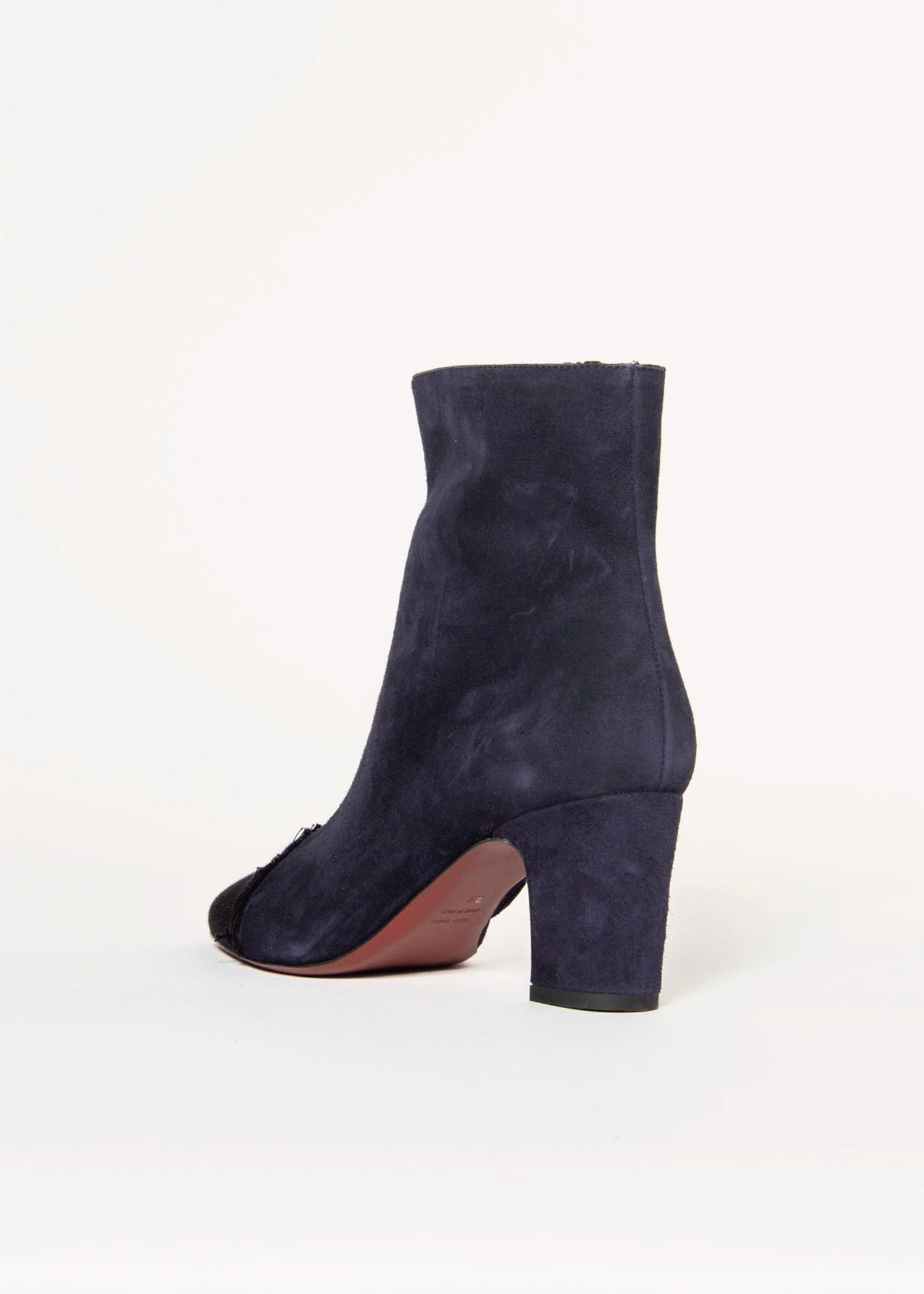 swatch_Navy Suede heeled ankle boot