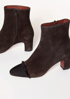 swatch_Chocolate Suede heeled ankle boot