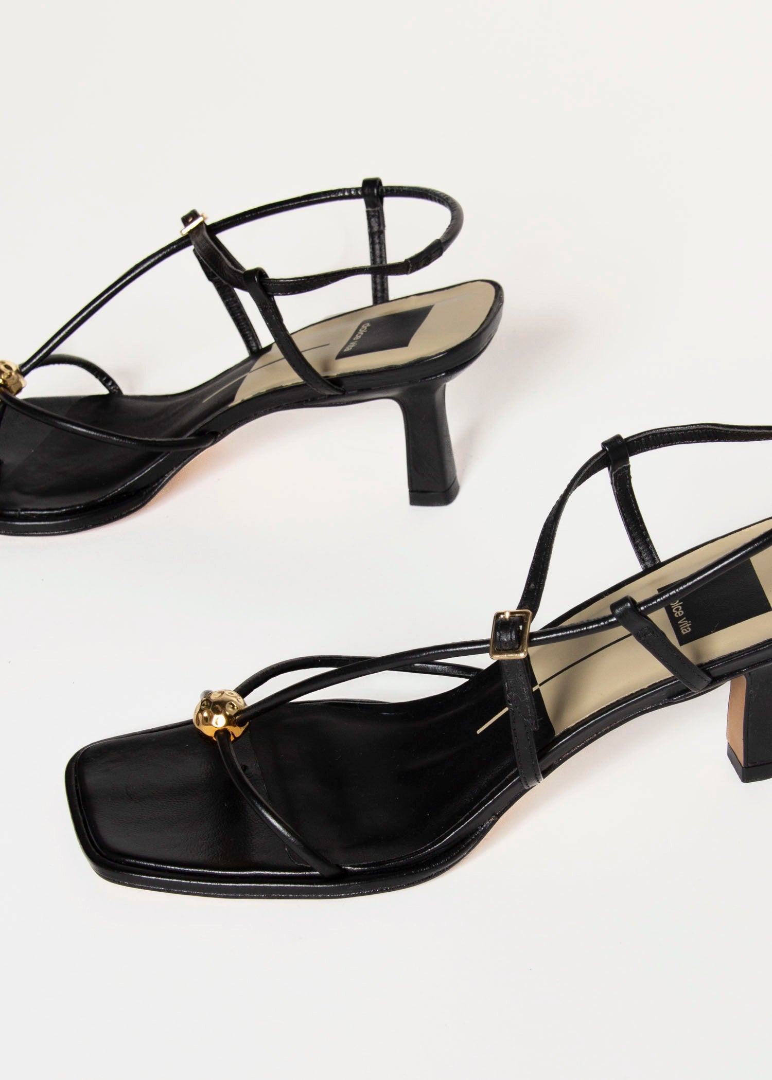 swatch_Black Leather mylee heeled sandal shoes