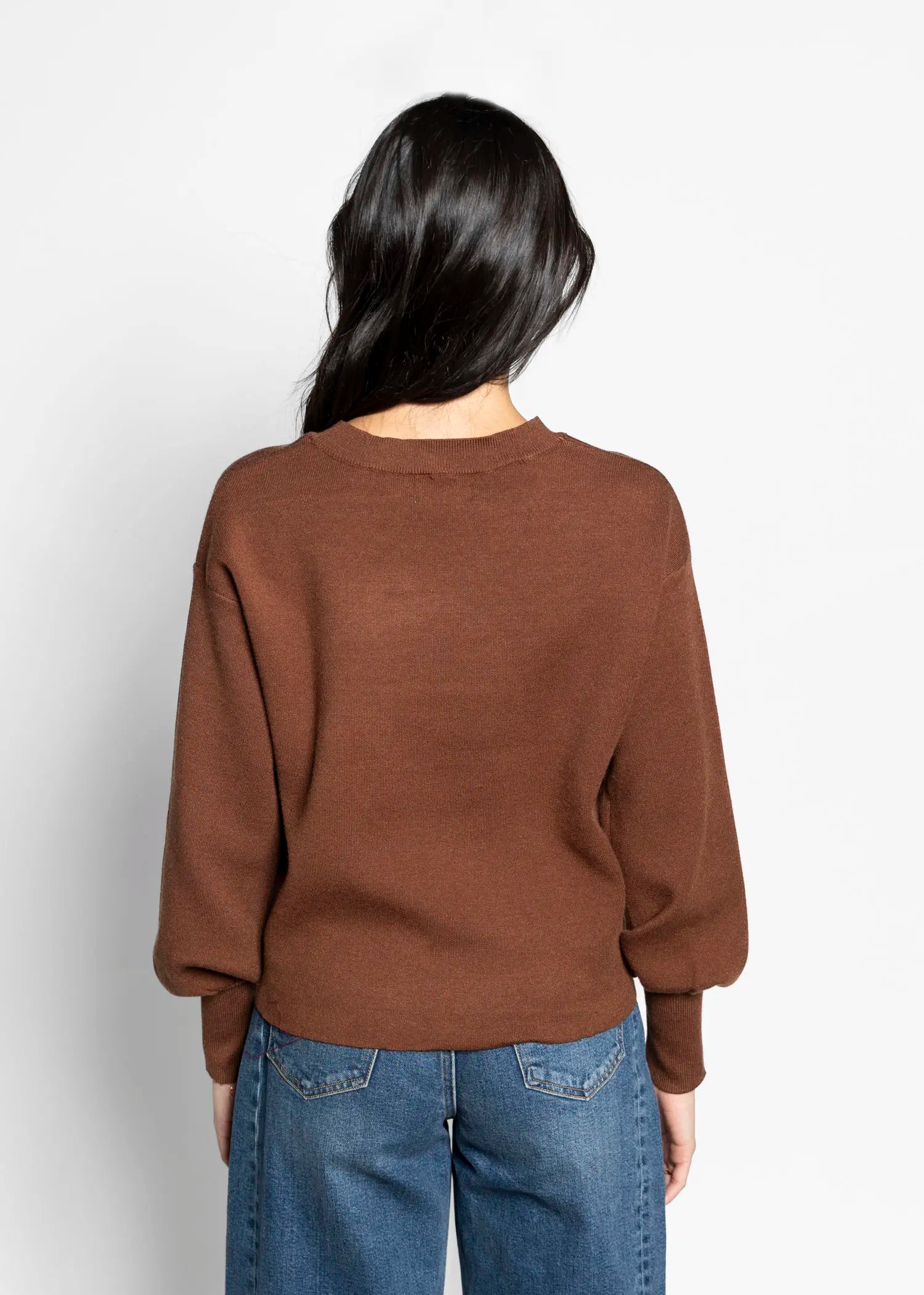 swatch_sepia balloon sleeve sweater apparel