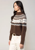 swatch_Brown/Ecru deluc cinnamon turtleneck sweater