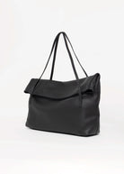 swatch_Black sook sustainable class leather foldover tote